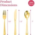 thumbnail image 5 of 25 Pre Rolled Silver Plastic Silverware - 100pc Set, Service for 25 - Wrapped Disposable Set with Forks, Knives, Spoons, White Napkins - Fancy Decorative Flatware for Dinner, Party, Wedding, 5 of 8