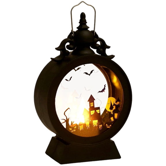 Classical Vintage Halloween Plastic Lamps LED Decoration With Bat Pumpkins Pattern Indoor Party Decors