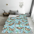 thumbnail image 5 of Pofeuu Cute Otters Print Ultra-Soft Micro Fleece Blanket,for Bed Or Sofa,All Season Throw Blankets Flannel Blanket-60"x50", 5 of 7