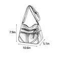 thumbnail image 2 of MAWCLOS Ladies Shoulder Bags Multi Pockets Purse Adjustable Strap Textured Crossbody Bag Large Capacity Women Fashion Metal Zipper Deep Blue, 2 of 2