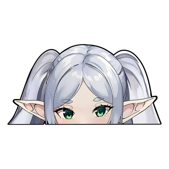 EARLFAMILY 5.1 Inch Creative Girls Peeker Anime Car Stickers Window Laptop Bumper Trunk Campervan Fuel Tank Cap Decals Waterproof