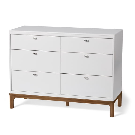 Little Seeds Laurel 6-Drawer Dresser, White/Acorn