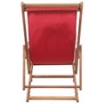 thumbnail image 4 of vidaXL Chaise de Plage Pliante Tissu et Cadre en Bois Rouge, 4 of 5