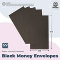 thumbnail image 3 of Okuna Outpost Money Envelopes for Cash - 100 GSM Paper & Compact Design - Black Envelopes for Budgeting & 100 Saving Challenge - Pack of 100, 3.5 x 6.5 In, Black, Paper, 3 of 9
