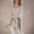 thumbnail image 3 of Weiqiqre Women's Sweaters Tunic Sweaters Crew Neck Long Sleeve Fall Casual Slouchy Knit Pullover Tops, 3 of 7