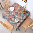 thumbnail image 2 of Multicolor Ethnic Geometric Pattern Square Tablecloth,Waterproof Square Table Cover,Wipeable Spillproof Washable Table Cover for Home Kitchen Party Decor 52"x52"(132x132cm), 2 of 6