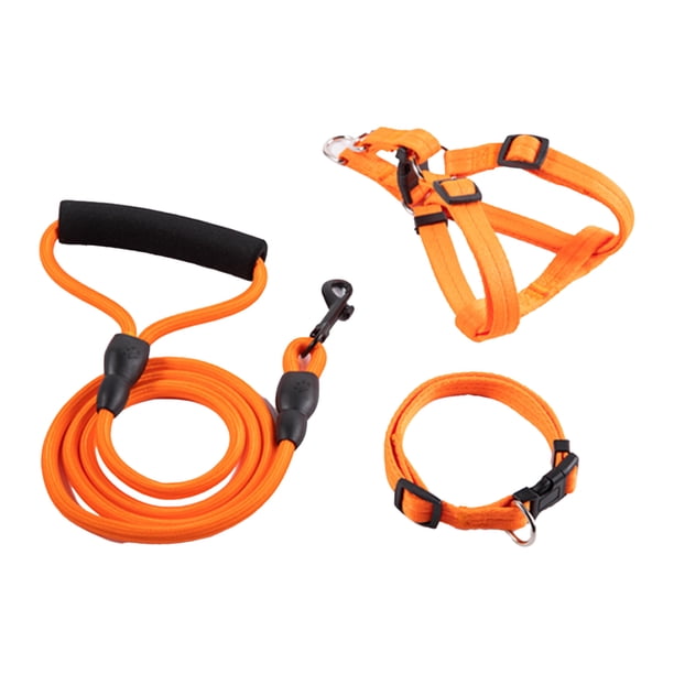 Correa para perro con asa acolchada, cuerda de nailon para escalada de montaña con collar de arnés, correa resistente de 1,2 m para perros para paseos al aire libre y entrenamiento.