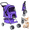 Purple, variant on XF XINFENG Pet Stroller, 4 Wheel Portable Foldable Cat Dog Stroller Travel Carrier for Small Medium Dogs & Cats, 33 lbs Capacity Jogger Stroller with Cup Holder & Storage Basket, Purple