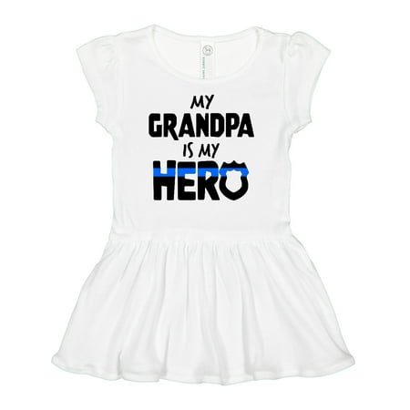 

Inktastic My Grandpa is My Hero Police Officer Family Gift Baby Girl Dress