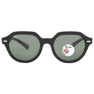 Ray-Ban Gold Round Sunglasses, Light Blue Gradient Lenses, RB3447N