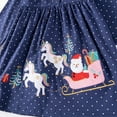 thumbnail image 6 of HILEELANG Girls Christmas Dress Long Sleeve Holiday Outfit with Santa Sleigh and Unicorn Applique-Winter Casual Cotton Dresses for Toddler Kids 4T, 6 of 8