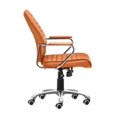 thumbnail image 2 of Modern Contemporary Low Back Office Chair, Orange, Faux Leather, 2 of 4