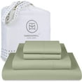 thumbnail image 3 of Threadmill Home Linen 600 Thread Count 4-Piece Full Bed Sheet Set - Sateen Weave, Green Solid, 3 of 11