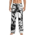 thumbnail image 2 of Kdxio Skull and palm leaves Print Men's Sleep Pajama Pant Lounge Pants with Pockets, 2 of 8