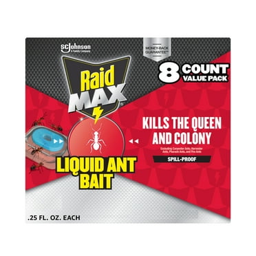 Raid Max Liquid Ant Killer Bait, Outdoor and Indoor Ant Insect Killer Traps for Home, 8 Count