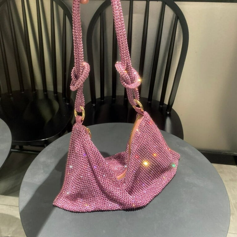 Luxury Hot Pink Rhinestones Clutch Purse Evening Bags  Silver evening bags,  Evening clutch bag, Party clutch purse