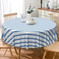 thumbnail image 5 of Tchckioa Stripes Blue White Round Tablecloth,Waterproof Table Cloth Cover for Dinner Kitchen,60 Inch,Black, 5 of 6