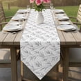thumbnail image 6 of Botanical Delicate Branches Table Runner Linen Burlap Table Runner 60 Inches Long Boho Olive Minimalist Leaf Dresser Scarves for Kitchen Island Coffee Dining Room Party Wedding Holiday Decor 13"x60", 6 of 8