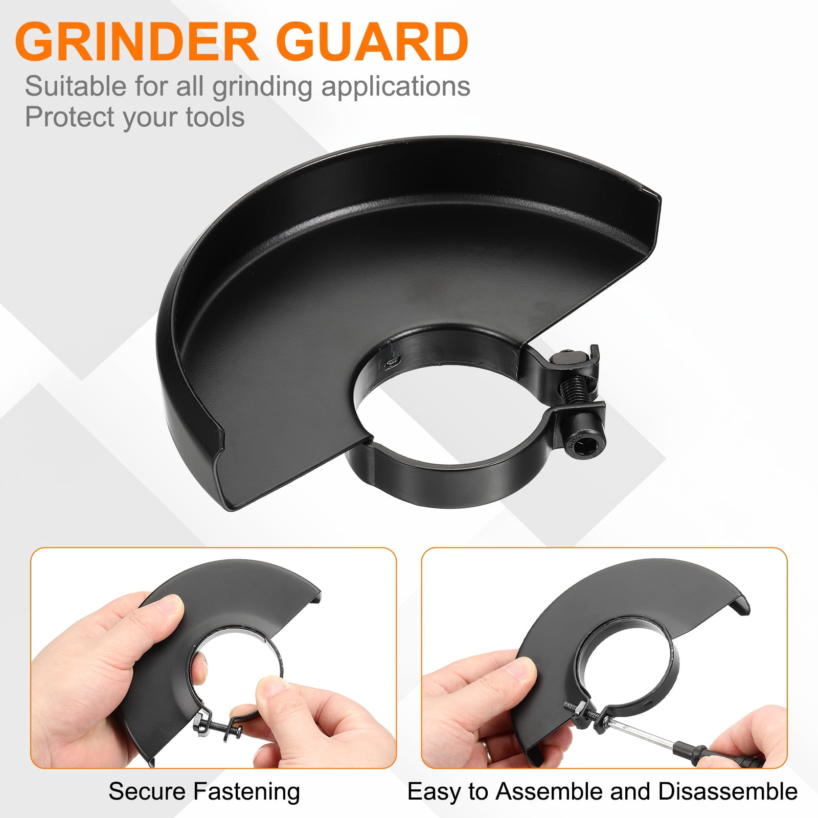 Uxcell Angle Grinder Guard 6" (160mm) 2.13" Dia, 2Pcs Metal Adjustable Angle Grinder Safety Guard Wheel Disc Blades Protective Cover Shield Replacement, Black