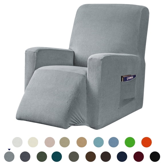 Subrtex Recliner Slipcover with Pockets Stretch Furniture Chair Cover, Light Gray