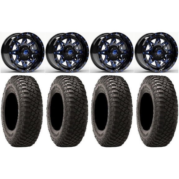 Fuel Lethal Blue 14" Wheels 32" BFG KM3 Tires Polaris RZR XP 1000 / PRO XP / Ranger XP 900/1000