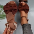 thumbnail image 2 of Zynoxe Womens Sandals Fashion Sweet Bow Non Slip Beach Sandals Breathable Open Toe Shoes for Women Comfy Adjustable Ankle Strap Summer Walking Flats 6, 2 of 9