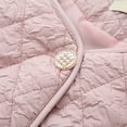 thumbnail image 5 of ABATAB Plus Size Puffer Padded Coats for Women Lightweight Long Sleeve Button down Quilted Jackets with Pockets Fall Winter(X-Large,Pink), 5 of 6