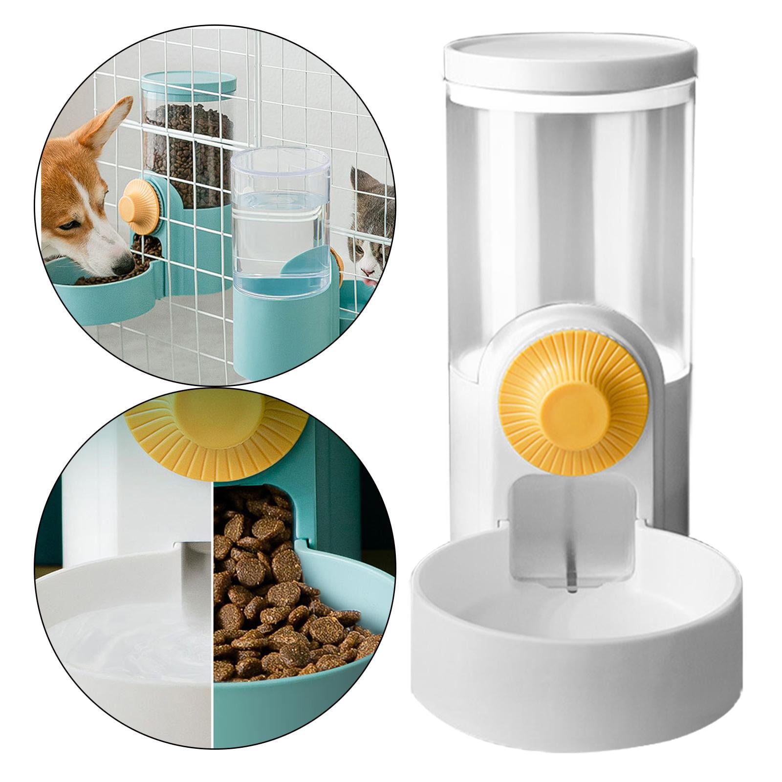 Automatic Cat Feeder Food Container Dog Bowls Hanging for Small Medium Dog Pets Puppy Kitten - White