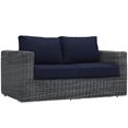 thumbnail image 1 of Modway Summon Aluminum and Rattan Patio Loveseat in Canvas/Navy, 1 of 7