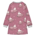 thumbnail image 6 of long-sleeved dress Submarine Rabbit A-line dress with ribbed cuffs Soft and comfortable, 6 of 6