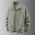 thumbnail image 2 of GrmtClth Men's Windbreaker Stand Collar Zip Up Jacket Lightweight Casual Breathable Sun Protection Coat Quick Dry Solid Color For Outdoor Hiking Daily Wear Light Gray 2XL, 2 of 5