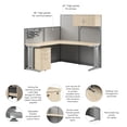 thumbnail image 4 of Office in an Hour L Shaped Cubicle Desk Set in Natural Elm - Engineered Wood, 4 of 5