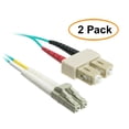 thumbnail image 1 of eDragon 10 Gigabit Aqua Fiber Optic Cable, LC/SC, Multimode, Duplex, 50/125, 5 Meter (16.5 Foot), 2 Pack, 1 of 2