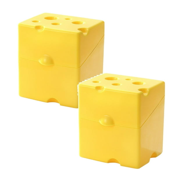 Leojiow 2 Pcs Contenant de Rangement pour Tranches de Fromage en Plastique Bloc de Beurre Rangement de Tranches de Fromage avec Couvercle Rabattable Porte-Tranches de Fromage Tranches de Fromage pour Aliments de Réfrigérateur Taille Unique
