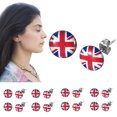 thumbnail image 4 of Pendientes con la bandera de la Unión Jack, pendientes con la bandera del Reino Unido para damas, pendientes redondos de aleación con la bandera británica, artículos para fiestas, accesorios para, 4 of 8