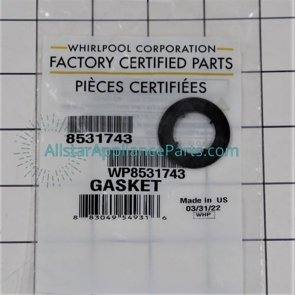 Whirlpool Dishwasher Float Switch Base Gasket WP8531743