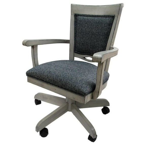 Wood Dining Caster Chair 400 in Kokomo Azure Gray
