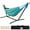 Teal Green,Black, variant on Lazy Daze Hammocks Double Hammock with Built-in Pocket and Space Saving Steel Stand Includes Portable Carrying Case and Head Pillow, 450 Pounds Capacity (Natural)