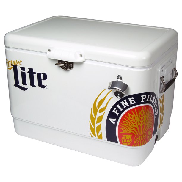 Miller Lite 85 Can Stainless Steel Ice Chest with Bottle Opener (54