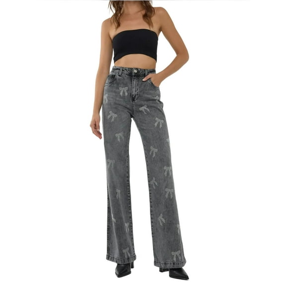 High Waist Straight Leg Jeans
