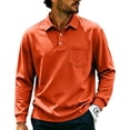 thumbnail image 5 of LWavelet Men's Long Sleeve Polo Shirts with Chest Pocket Relaxed Fit Breathable Business Casual Golf Shirts for Men, 5 of 7