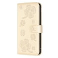 thumbnail image 3 of SaniMore for iPhone 14 Pro Wallet Case, PU Leather Embossed Flower Adjustable Stand Card Slots Cash Pocket Business Shell Styllish Full Protective Shockproof Anti-drop TPU Inner Retro Design, Gold, 3 of 11