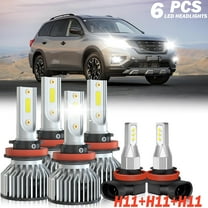 Fit for 2017 - 2020 Nissan Pathfinder LED headlight bulbs H11 H9 H8 High/Low Beam+ Fog lights,12000LM 50W 6000K,500% Brighter than halogen, 6PCS