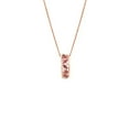 thumbnail image 5 of Fine Color Jewels 925 Sterling Silver Red Garnet Vertical Bar Necklace Rose Gold Plated for Women, 5 of 9