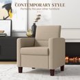 thumbnail image 4 of HOMCOM Fauteuil d'Appoint Moderne en Tissu avec Patins Antidérapants, Brun Pâle, 4 of 10