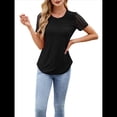 thumbnail image 1 of Camisetas de Corta para Mujer, Blusas Informales de Moda para Verano y . Conjuntos de Vacaciones Modernos. Negro XL, 1 of 10