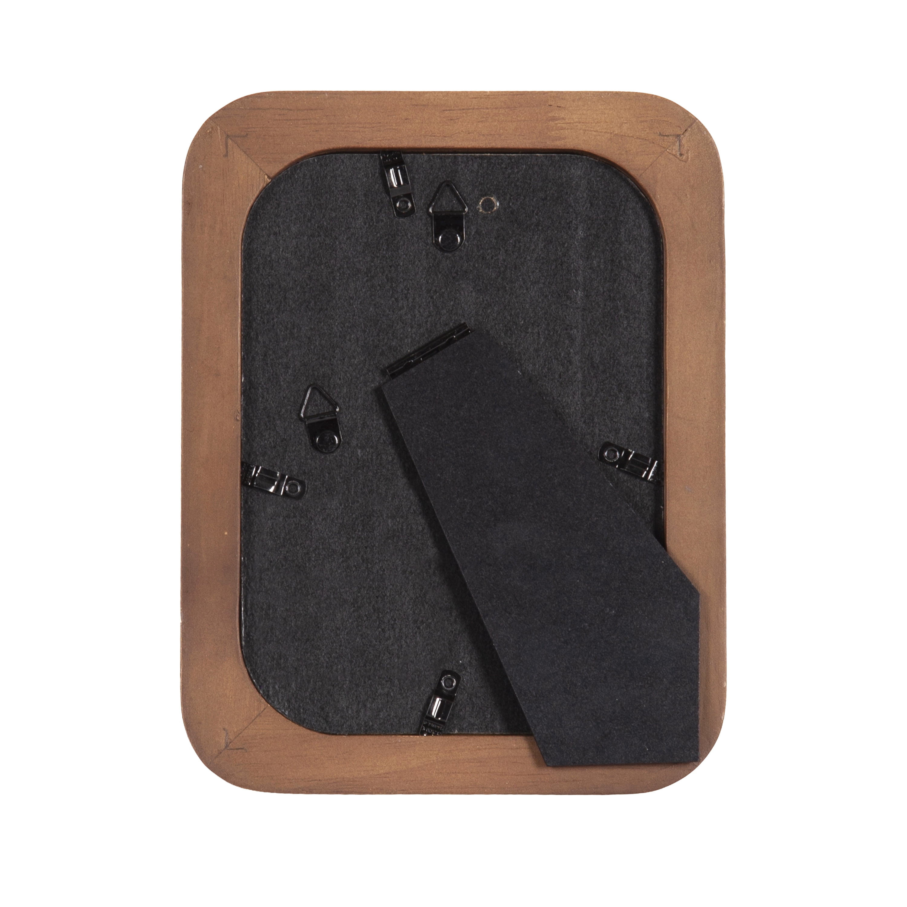 DesignOvation – 5x7 Picture Frame – Shaped Medium Walnut Tabletop Photo Frame