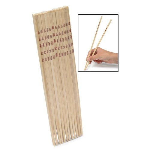 Imusa 10.5' Traditional Bamboo Chopsticks, 12 Pack