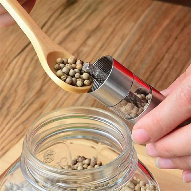 Salt And Pepper Grinder Push Button Pepper Grinder Single Hand