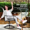 thumbnail image 3 of Set of 2 Outdoor Swivel Dining Chairs, White High Back Patio Chairs with Breathable Mesh and Powder-Coated Steel Frame, 360° Rotation for Deck, Backyard, Poolside, and Garden, 3 of 7